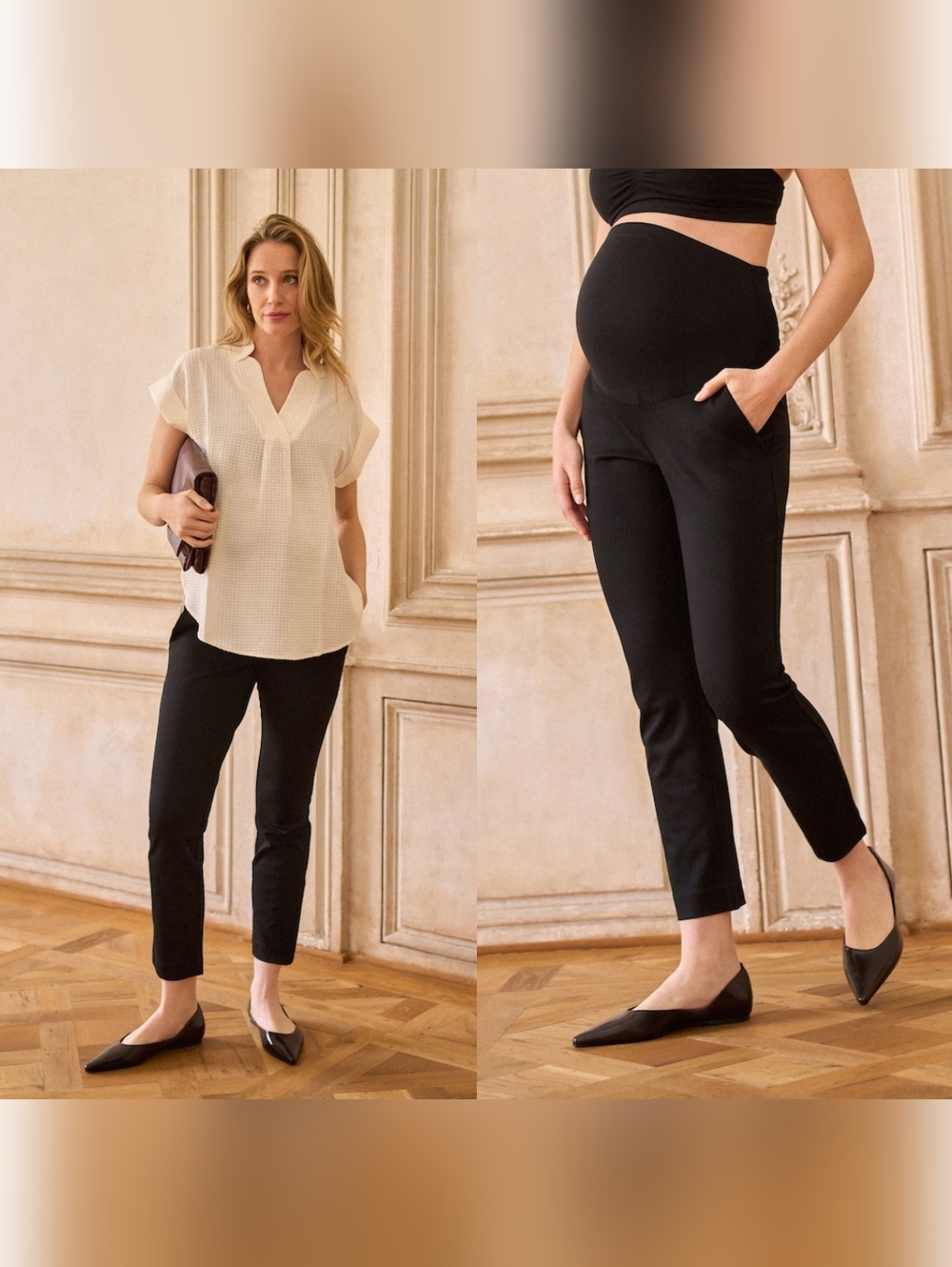 Seraphine Overbump Maternity Everyday Work Pants Navy